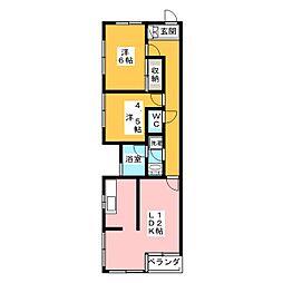 メゾンド稲毛 2LDKの間取図画像