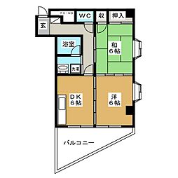アーバンシラヤマ 2DKの間取図画像