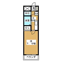 フロイデ八勝園 1Kの間取図画像