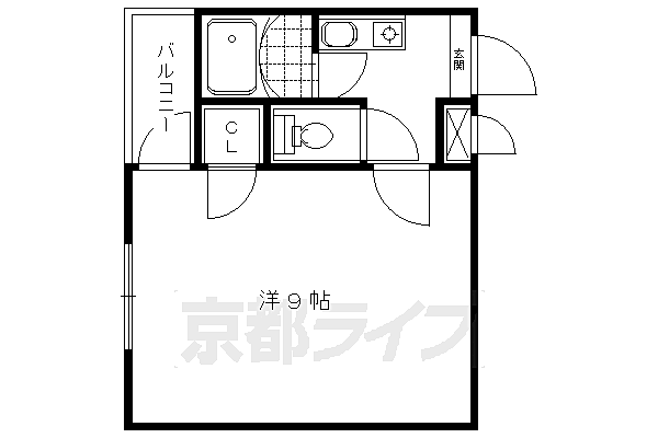 アメニティ竜安寺 312｜京都府京都市右京区谷口梅津間町(賃貸マンション1K・3階・22.33㎡)の写真 その2