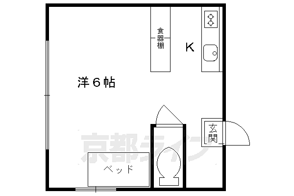 ロイヤルハイツ青木 203｜京都府京都市中京区壬生森町(賃貸マンション1R・2階・14.50㎡)の写真 その2