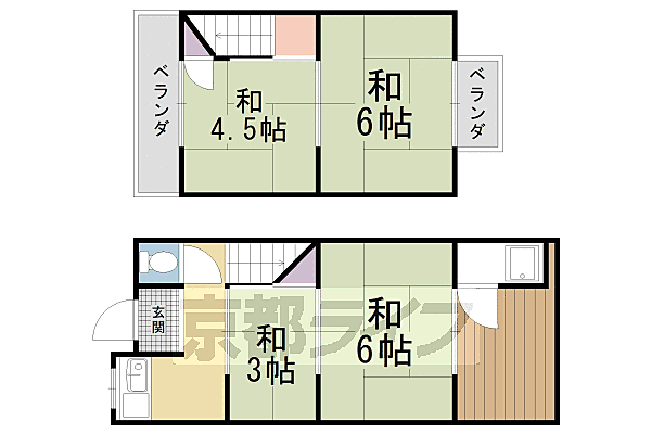 木附貸家 A｜京都府京都市右京区梅津中倉町(賃貸一戸建4K・--・50.00㎡)の写真 その2