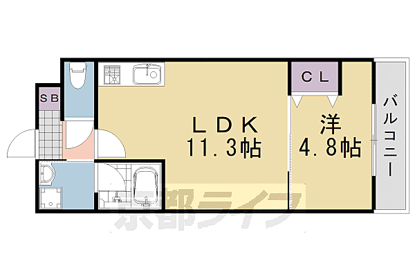 カーサ・フェリーチェ桂 503｜京都府京都市西京区桂上野東町(賃貸マンション1LDK・5階・36.00㎡)の写真 その2