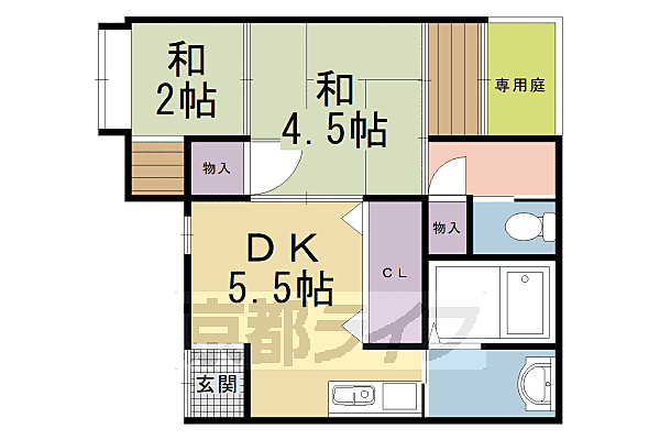 西京極西川町貸家 A｜京都府京都市右京区西京極西川町(賃貸一戸建2DK・--・28.78㎡)の写真 その2