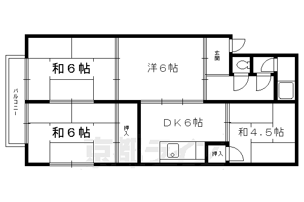 有栖川荘 102｜京都府京都市西京区川島有栖川町(賃貸アパート4DK・2階・56.72㎡)の写真 その2