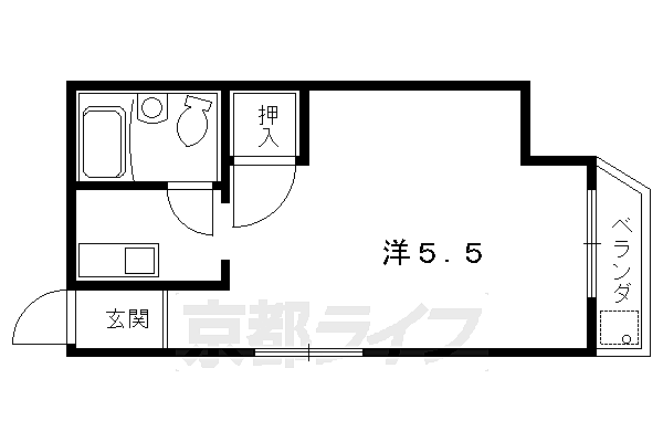 ＭＥＡＳＯＮ　ＩＴ’Ｓ 22｜京都府京都市右京区花園内畑町(賃貸アパート1K・2階・15.34㎡)の写真 その2