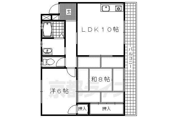 プラザ西四条 505｜京都府京都市右京区梅津南上田町(賃貸マンション2LDK・5階・61.68㎡)の写真 その2