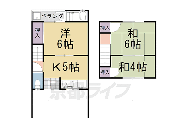 樫原茶ノ木本町貸家 -｜京都府京都市西京区樫原茶ノ木本町(賃貸一戸建3DK・--・47.20㎡)の写真 その2