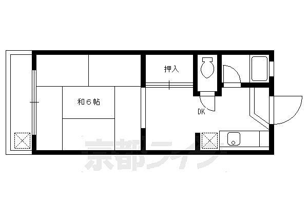 コーポ鳳瑞 301｜京都府京都市上京区鳳瑞町(賃貸マンション1DK・3階・23.29㎡)の写真 その2