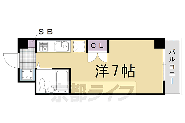 プランドールワン 507｜京都府京都市西京区下津林南大般若町(賃貸マンション1K・5階・19.09㎡)の写真 その2