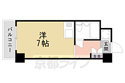 JR山陰本線 二条駅 徒歩1分の賃貸マンション 5階ワンルームの間取り