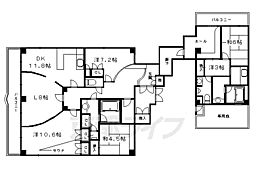 京阪本線 祇園四条駅 徒歩10分の賃貸マンション 6階5LDKの間取り