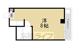 グランタック竜安寺 1Kの間取図画像