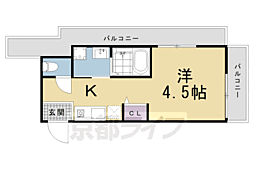 京阪本線 東福寺駅 徒歩2分の賃貸マンション 1階ワンルームの間取り