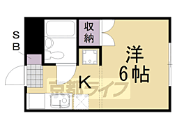 パリス嵐山 1Kの間取図画像