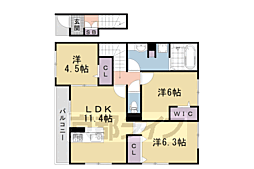 ソレイユ嵯峨野 2階3LDKの間取り