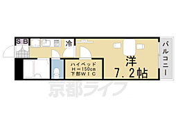 レオパレスＵｒｂａｎ桂坂 1階1Kの間取り