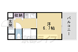 京都市営烏丸線 四条駅 徒歩8分の賃貸マンション 4階1Kの間取り