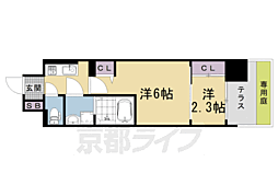 阪急京都本線 西院駅 徒歩3分の賃貸マンション 1階1DKの間取り