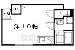 エムコート衣笠 1階ワンルームの間取り