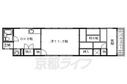 阪急京都本線 大宮駅 徒歩2分の賃貸マンション 3階2DKの間取り