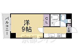 阪急京都本線 西京極駅 徒歩3分の賃貸マンション 3階1Kの間取り