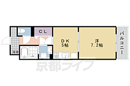 ヴィラ　デュース 4階1DKの間取り