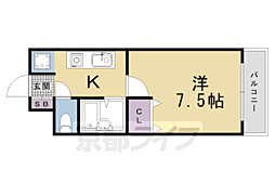 Ｏ．Ｈ．Ｋ．7 7階1Kの間取り