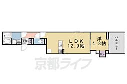 GRAMM丹波口 1LDKの間取図画像