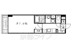 京都市営烏丸線 烏丸御池駅 徒歩3分の賃貸マンション 3階1Kの間取り