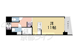 プリモ・レガーロ西京極 5階ワンルームの間取り