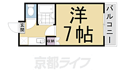 京都地下鉄東西線 西大路御池駅 徒歩6分の賃貸マンション 3階1Kの間取り