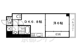 京阪本線 清水五条駅 徒歩3分の賃貸マンション 9階1DKの間取り