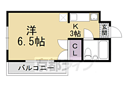 京阪本線 清水五条駅 徒歩7分の賃貸マンション 4階1Kの間取り