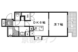 アクアレリスト今出川 1DKの間取図画像