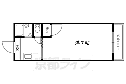 カーサオドイ ワンルームの間取図画像
