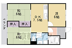 エトワール長岡京 3DKの間取図画像