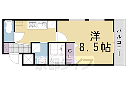 SYS長岡京 1Kの間取図画像