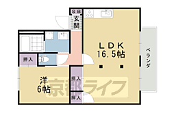 フローラル桃山 1LDKの間取図画像