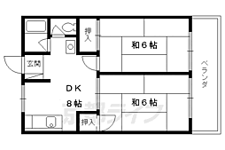 グランドール伏見 2DKの間取図画像