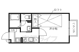 セジュール鴨土 1Kの間取図画像