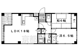 リュミエ山科 2LDKの間取図画像