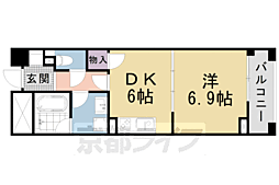 パインフィールド洛東 1DKの間取図画像