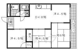 北川マンション 4LDKの間取図画像