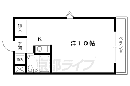 川端ハイツ 1Kの間取図画像