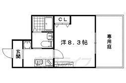 MESAVERDE紫竹 1Kの間取図画像