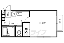 伊勢屋ハウス2 1Kの間取図画像