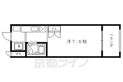 ウエストヴィラージュ 1Kの間取図画像