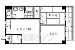レジデンス伏見 2LDKの間取図画像