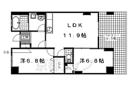 エバー・グリーン宇治 2LDKの間取図画像